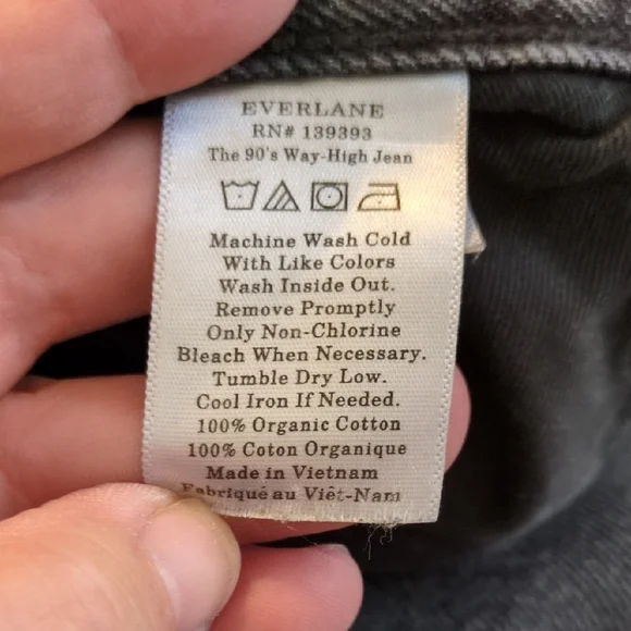 Everlane The 90s Way High Jean High Rise Faded Black 🖤 sz 23 -measures to sz 26 - Picture 10 of 16
